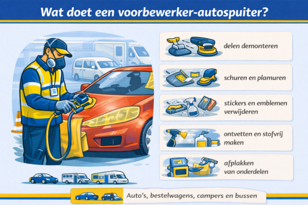 Alles over het beroep voorbewerker autospuiter Wat doet een voorbewerker autospuiter